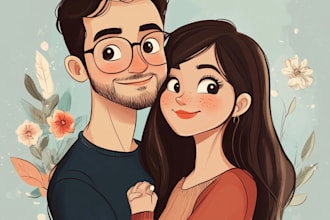 draw a beautiful couple portrait