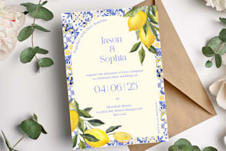 design a wedding invitation, save the date, rsvp or menu card for you
