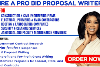 secure,win government contract proposal,respond to rfps,rfq,submit bids to win