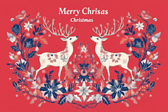 do  christmas illustrations and cards for you
