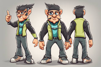 design custom cartoon character, mascot