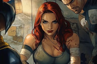 draw comic illustration, superhero, comic art
