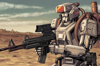 draw high quality sci fi robot, mecha, concepts character art