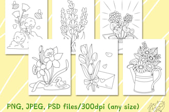 make basic flower coloring pages
