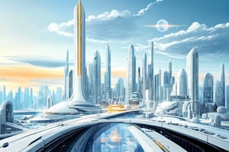 make cyberpunk scifi futuristic city art illustration