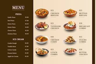 restaurant food menu design, food list, digital menu, price list, food brochure