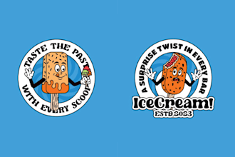 design amazing food ice cream cartoon logo