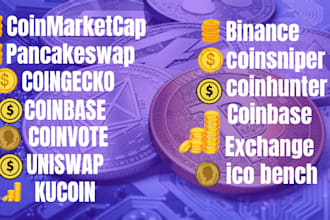 do token listing, coin listing, memecoin crypto website promotion