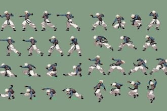 do 2d game asset, sprite sheet character animation for your game in pixel art