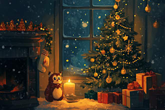 do  design christmas cards, postcard and gift cards