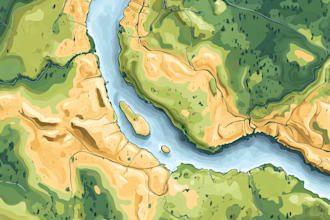 draw custom vector travel map illustration design