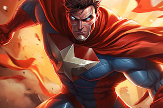 make custom superhero character in action