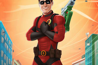 make your photo into amazing cartoon superhero character