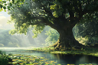 design an environment concept art, fantasy worlds
