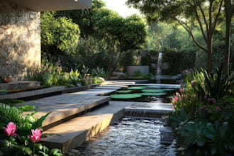 make a architectural site plan and landscape design
