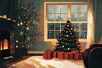 do design heartening christmas greeting, holiday card,