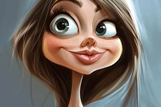 make a funny cartoon caricature portrait caricature