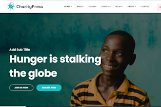 design charity donation ngo website, non profit website, church offering website