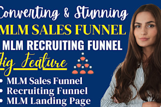 create mlm website, affiliate sales funnel, recruitment funnel mlm leads