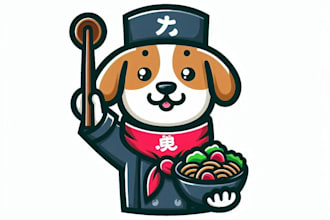 do make japanese food dog mascot logo design service