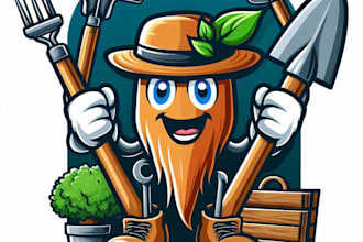 do make gardening tools mascot logo design for service