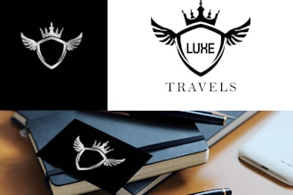 make heraldic gold vintage retro brand crest shield logo