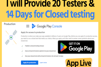 provide 20 active app testers for 14 days testing