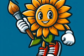do make new sunflower flying mascot logo service