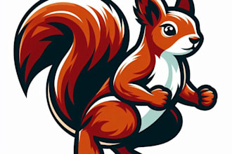 do modern squirrel on white background easy mascot logo design