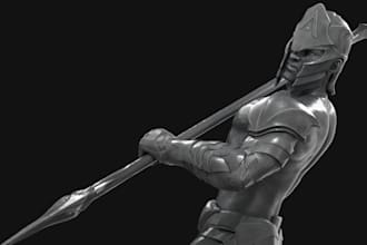 do 3d sculpt character miniature 3d dnd concept model in zbrush and blender