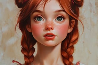 make a portrait in semi realism disney cartoon style
