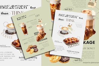 design food and beverage menu for cafe and restaurant