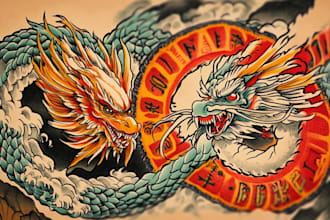 draw a unique and professional japanese tattoo design