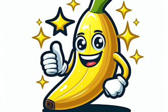 do wonderful banana character mascot logo design service