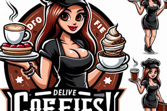 do make cofi shop girls deliver style mascot logo service  for your my company
