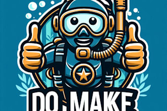 do make awesome scuba diving mascot logo design service