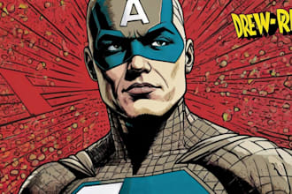 draw comic superhero pop art portraits