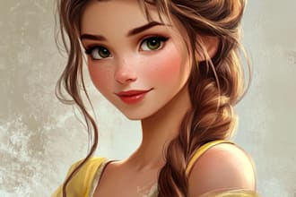 do you a beautiful portrait in disney cartoon style
