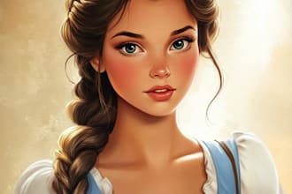 do  disney style cartoon portrait