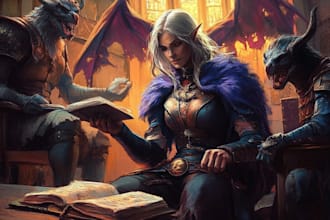 draw your oc character or party for dnd or any fantasy oc