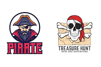 make custom skull pirates logo and vector design