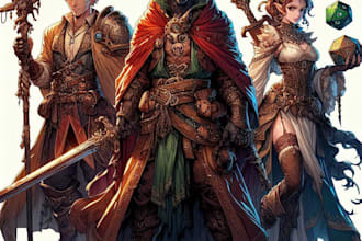 design realistic fantasy dnd game character illustration