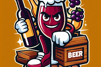 do make wine ber mascot logo design service