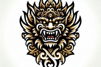 do unique barong mascot logo design service for 1 day delivery