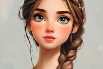 make disney cartoon character logo and friendship portrait