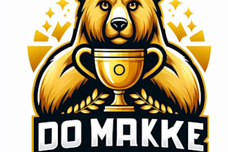 do make unique champion cup golden ber mascot logo design