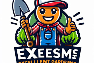 do awesome excellent gardening mascot logo design service