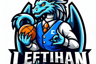 do awesome unique leviathan e sports mascot logo design service for company