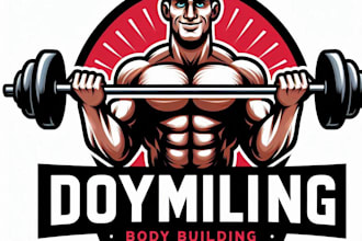 do make bodybuilding mascot logo design service for business page