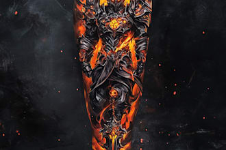 make a custom tattoo sleeve art as you want fast